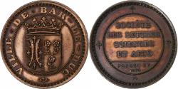 World Coins - France, Token, Société des Lettres Sciences et Arts, Bar-le-Duc, 1870, Copper
