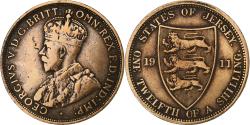 World Coins - Jersey, George V, 1/12 Shilling, 1911, Bronze, , KM:12