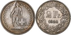 World Coins - Switzerland, 2 Francs, Helvetia, 1928, Bern, Silver, , KM:21