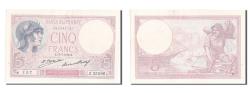 World Coins - Banknote, France, 5 Francs, 5 F 1917-1940 ''Violet'', 1928, AU(55-58)