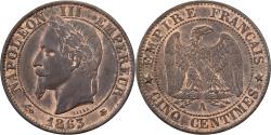 World Coins - France, Napoleon III, 5 Centimes, 1863, Paris, Bronze, , Gadoury:155