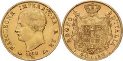 World Coins - ITALIAN STATES, KINGDOM OF NAPOLEON, Napoleon I, 40 Lire, 1810, Milan, Gold