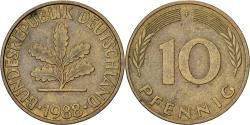 World Coins - Federal Republic of Germany, 10 Pfennig, 1988, Stuttgart, Brass Clad Steel