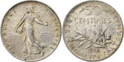 World Coins - France, 50 Centimes, Semeuse, 1918, Paris, Silver, , KM:854