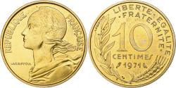 World Coins - France, 10 Centimes, Marianne, 1971, Paris, Aluminum-Bronze,