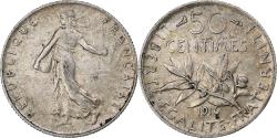 World Coins - France, 50 Centimes, Semeuse, 1916, Paris, Silver,