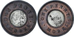 World Coins - Great Britain, Victoria, One Penny Model, ND (1844), , Bronze