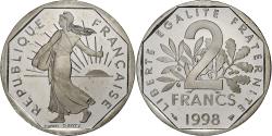 World Coins - France, 2 Francs, Semeuse, 1998, Paris, Proof / BE, Nickel,