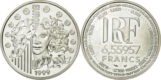 Coin, France, 6.55957 Francs, 1999, , Silver, KM:1258 | European Coins