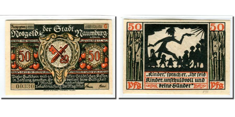 1920 Germany  NAUMBURG 50  Pnennig  Notgeld Banknote 