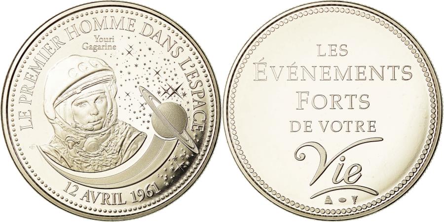 World Coins - France, Medal, Le Premier Homme dans l'Espace, , Copper-nickel