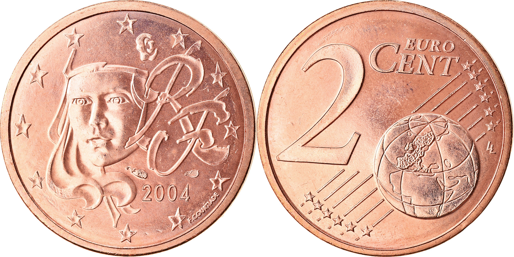 France, 2 Euro Cent, 2004, BU, , Copper Plated Steel, Gadoury:2