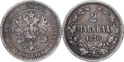 World Coins - Coin, Finland, Alexander II, 2 Markkaa, 1870, Helsinki, , Silver