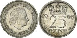 World Coins - Coin, Netherlands, Juliana, 25 Cents, 1966, , Nickel, KM:183