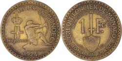 World Coins - Coin, Monaco, Louis II, Franc, 1924, Poissy, , Aluminum-Bronze, KM:111