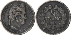 World Coins - France, Louis Philippe I, 1/4 Franc, 1845, Lille, Silver,