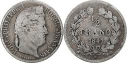 World Coins - France, 1/2 Franc, Louis-Philippe, 1841, Lille, Silver, , Gadoury:408