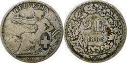 World Coins - Switzerland, 2 Francs, 1863, Bern, Silver, , KM:10a