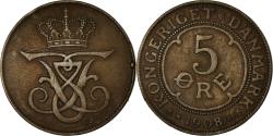 World Coins - Coin, Denmark, Frederik VIII, 5 Öre, 1908, Copenhagen, , Bronze