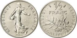 World Coins - France, 1/2 Franc, Semeuse, 1977, Paris, série FDC, Nickel,