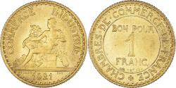 World Coins - Coin, France, Chambre de commerce, Franc, 1921, Paris, Bon Pour,