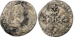 World Coins - France, Henri III, 1/4 Franc au col plat, 1584, Limoges, Silver,
