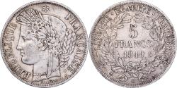 World Coins - France, 5 Francs, Cérès, 1849, Strasbourg, Silver, , Gadoury:719