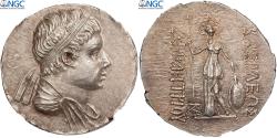 Ancient Coins - Baktrian Kingdom, Demetrios II, Tetradrachm, ca. 175-170 BC, Silver, NGC