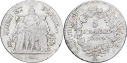 World Coins - France, 5 Francs, Union et Force, AN 9, Bayonne, Silver, , Gadoury:563a