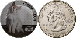 Us Coins - United States, Token, Cats, Maine Coon, Copper-nickel,