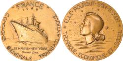 World Coins - France, Medal, Compagnie Générale Transatlantique, France, Shipping, 1962