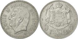 World Coins - Coin, Monaco, Louis II, 5 Francs, 1945, Poissy, , Aluminum, KM:122