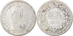 World Coins - Coin, Switzerland, 2 Francs, 1874, Bern, , Silver, KM:21