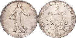 World Coins - France, 2 Francs, Semeuse, 1914, Castelsarrasin, Silver, , Gadoury:532