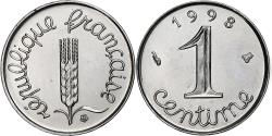 World Coins - France, Centime, Épi, 1998, Paris, BU, Stainless Steel, , Gadoury:91