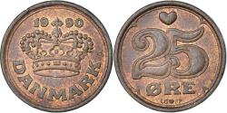 World Coins - Coin, Denmark, 25 Öre, 1990