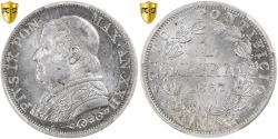 World Coins - Papal States, Pius IX, Lira, 1867, Rome, Silver, PCGS, , KM:1378