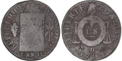 World Coins - Coin, France, Sol aux balances françoise, Sol, 1793, Lyon, , Bronze