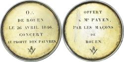 World Coins - France, Medal, Masonic, Orient de Rouen, Concert au Profit des Pauvres, 1846