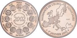 World Coins - France, Medal, Naissance de l'Euro Fiduciaire, 2002, Copper-nickel,