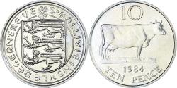 World Coins - Coin, Guernsey, Elizabeth II, 10 Pence, 1984, , Copper-nickel, KM:30