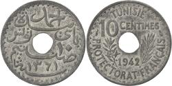 World Coins - Coin, Tunisia, Ahmad Pasha Bey, 10 Centimes, 1942, Paris, , Zinc