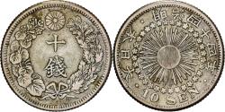 World Coins - Japan, Mutsuhito, 10 Sen, Meiji Era, Yr. 44 (1911), Silver,