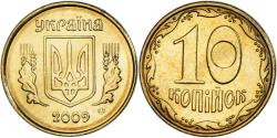 World Coins - Coin, Ukraine, 10 Kopiyok, 2009, Kyiv, , Aluminum-Bronze, KM:1.1b