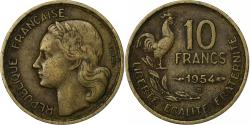 World Coins - France, 10 Francs, Guiraud, 1954, Beaumont - Le Roger, Aluminum-Bronze