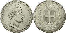 World Coins - Coin, ITALIAN STATES, SARDINIA, Carlo Alberto, 5 Lire, 1847, Genoa,