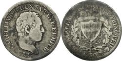 World Coins - ITALIAN STATES, SARDINIA, Carlo Felice, 50 Centesimi, 1825, Torino,