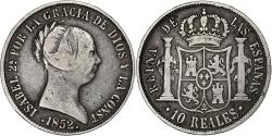 World Coins - Spain, Isabel II, 10 Reales, 1852, Madrid, Silver, , KM:595.3