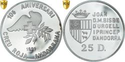 World Coins - Coin, Andorra, Croix Rouge, 25 Diners, 1991, Pobjoy Mint, Proof, PCGS,