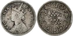 World Coins - INDIA-BRITISH, Victoria, 2 Annas, 1895, Silver, , KM:488